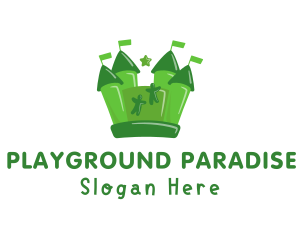 Inflatable Bounce Castle Playground logo design