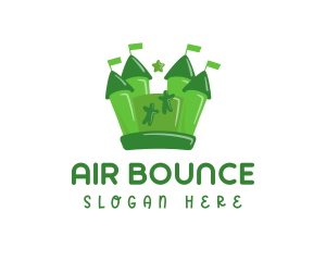 Inflatable Bounce Castle Playground logo design