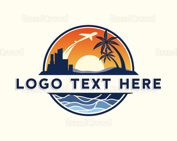 Vacation Travel Airplane Logo