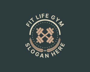 Gym - Dumbbell Fitness Gym logo design