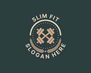 Dumbbell Fitness Gym logo design