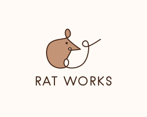 Cute Rat Animal logo design
