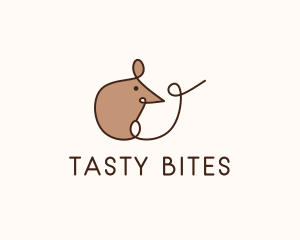 Childish - Cute Rat Animal logo design