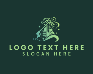 Clean - Building Pressure Washer Cleaning logo design