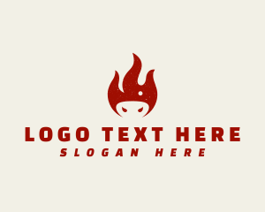 Grill - Pig Snout Fire logo design