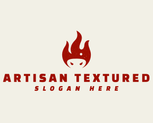 Textured - Pig Snout Fire logo design