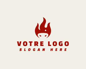 Grunge - Pig Snout Fire logo design