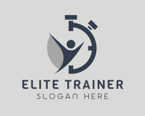 Stopwatch Fitness Trainer logo design