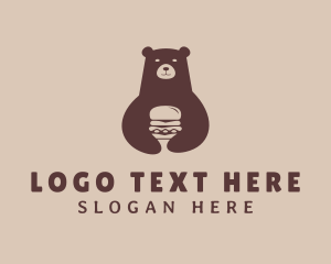 Retro - Brown Bear Hamburger logo design
