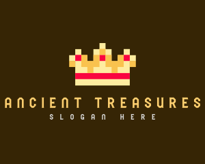 Pixelated Royal Crown logo design