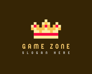 Pixelated Royal Crown logo design