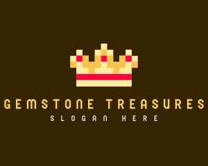 Pixelated Royal Crown logo design