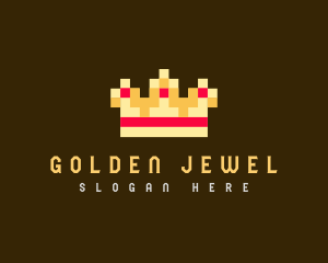 Treasure - Pixelated Royal Crown logo design