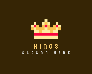 Pixelated Royal Crown logo design