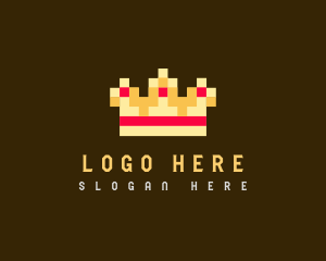 Videogame - Pixelated Royal Crown logo design