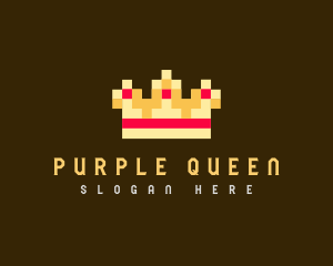 Pixelated Royal Crown logo design