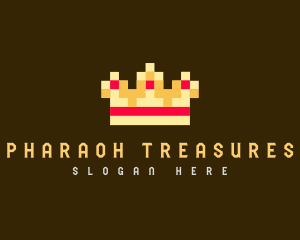 Pixelated Royal Crown logo design