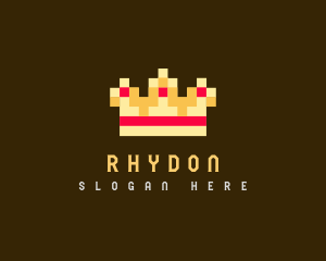 King - Pixelated Royal Crown logo design