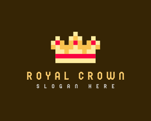 Pixelated Royal Crown logo design