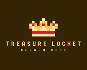 Pixelated Royal Crown logo design