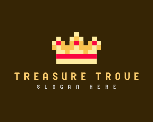 Pixelated Royal Crown logo design