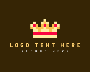 Queen - Pixelated Royal Crown logo design
