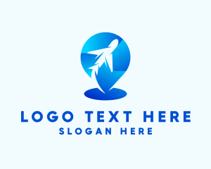 Airliner - Air Transport Location Pin logo design