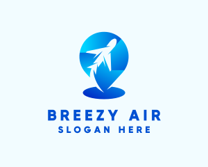 Air Transport Location Pin logo design