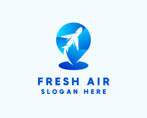 Air Transport Location Pin logo design