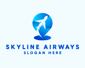 Airliner - Air Transport Location Pin logo design