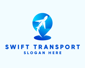 Air Transport Location Pin logo design