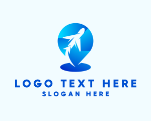 Air Freight - Air Transport Location Pin logo design