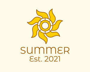 Summer Vacation Sun logo design