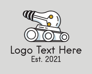 Light Bulb - Bulb War Tank logo design