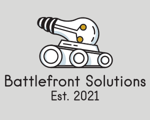 Warfare - Bulb War Tank logo design