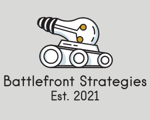 Warfare - Bulb War Tank logo design