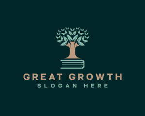 Community Growth Book Tree logo design