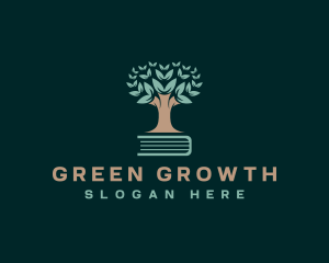 Community Growth Book Tree logo design