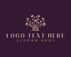 Natural Flower Tree Logo