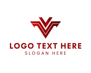 Gradient Arrow Letter V logo design