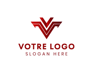 Logistics - Gradient Arrow Letter V logo design