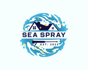 Wave Pressure Wash Cleaning logo design