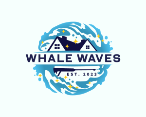 Wave Pressure Wash Cleaning logo design