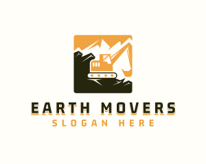 Excavation - Mountain Quarry Excavation logo design