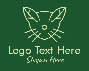 Herb - Nature Cat Outline logo design