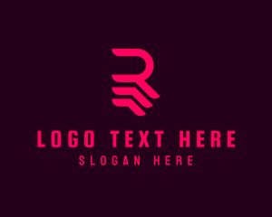 Video Game - Wings Delivery Logistics Letter R logo design