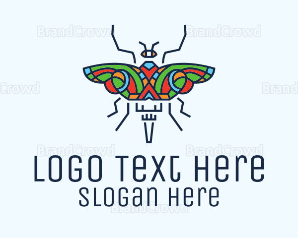 Multicolor Butterfly Insect Logo