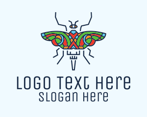 Mosaic - Multicolor Butterfly Insect logo design