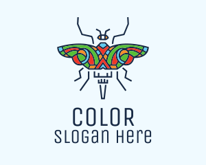 Multicolor Butterfly Insect Logo