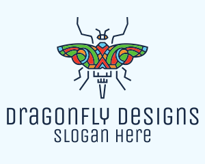 Dragonfly - Multicolor Butterfly Insect logo design